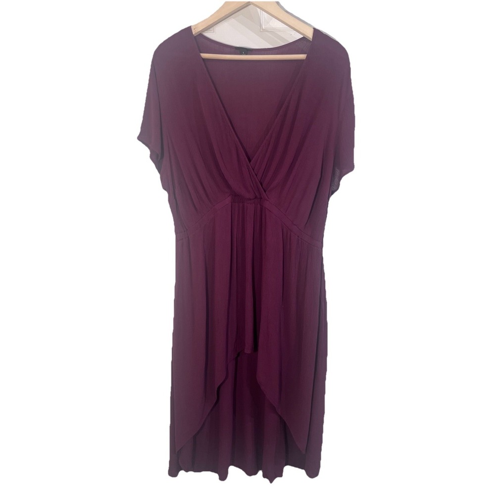 Torrid Babydoll Tunic Top Crinkle Gauze Size 1 Burgundy Surplice โ Bohemian